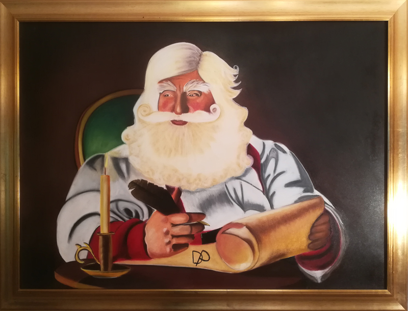 Babbo Natale con la lista dei bimbi buoni e cattivi